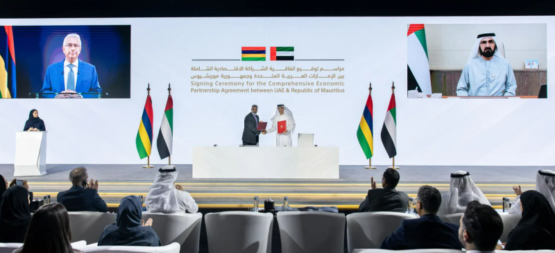 الإمارات وموريشيوس توقعان اتفاقية شراكة اقتصادية شاملة